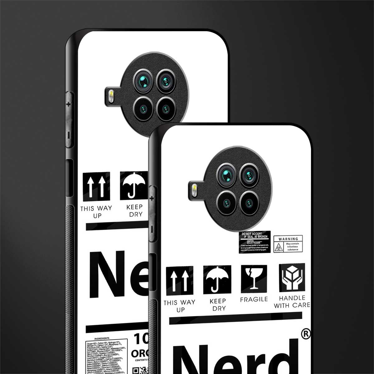 nerd white label glass case for mi 10i image-2
