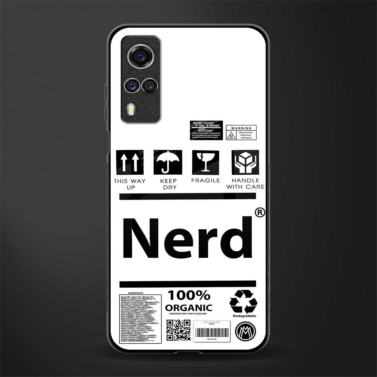 nerd white label glass case for vivo y31 image