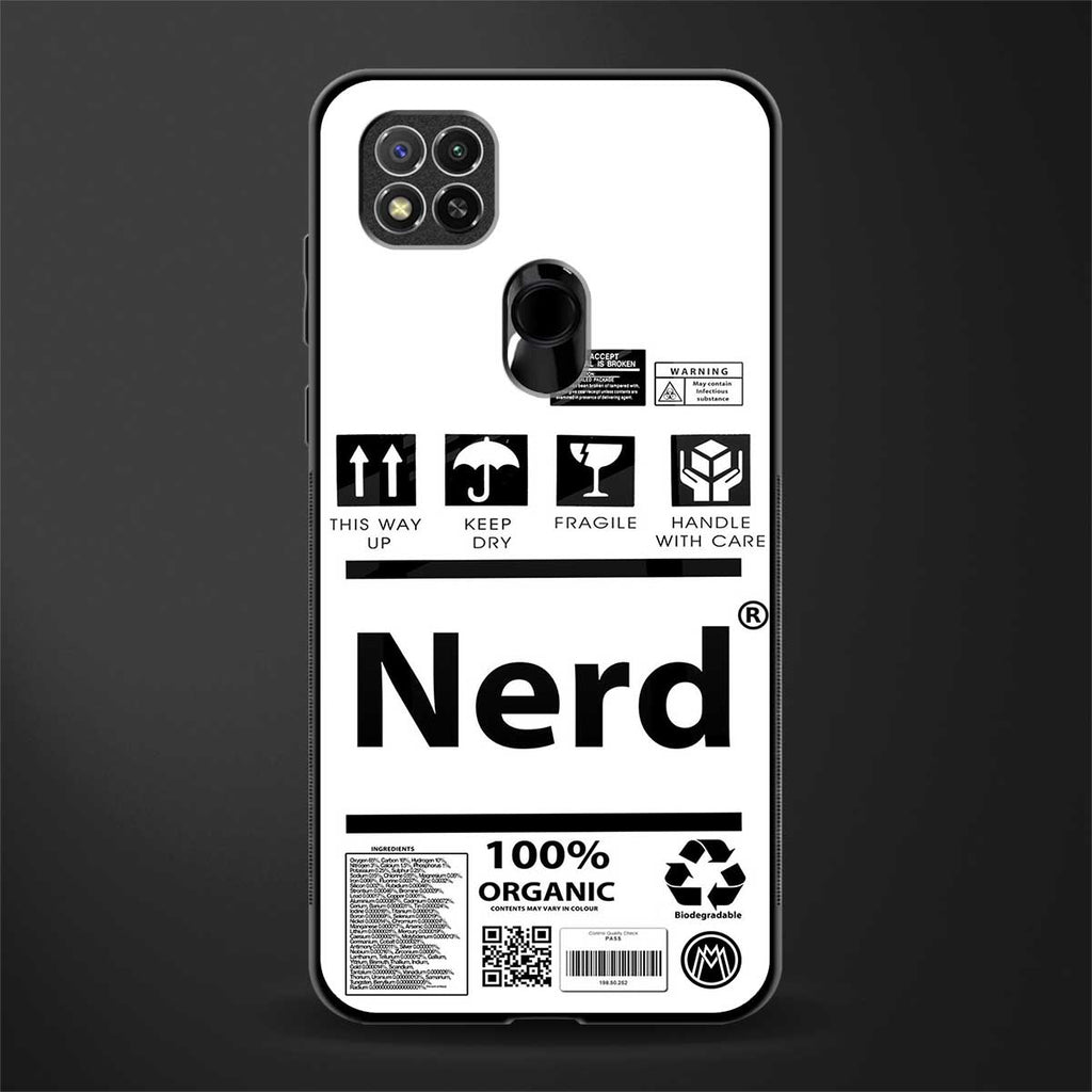 nerd white label glass case for redmi 9c image