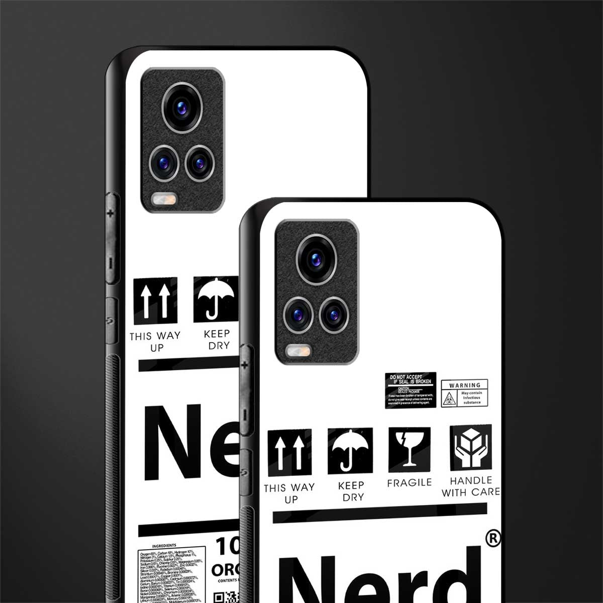 nerd white label glass case for vivo v20 pro image-2