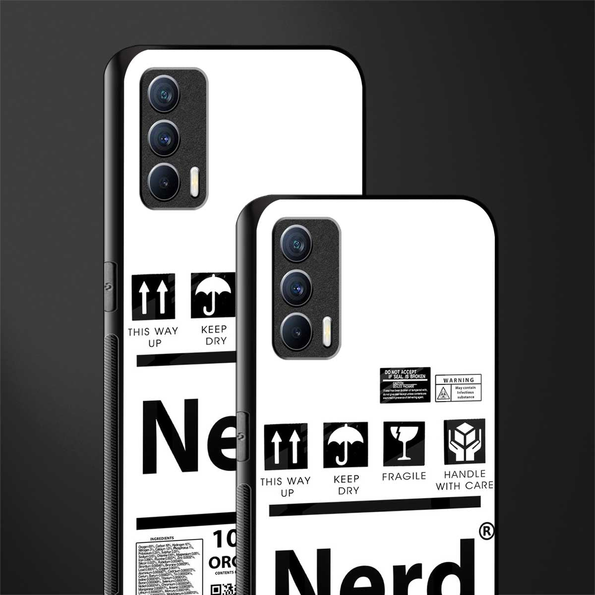 nerd white label glass case for realme x7 image-2