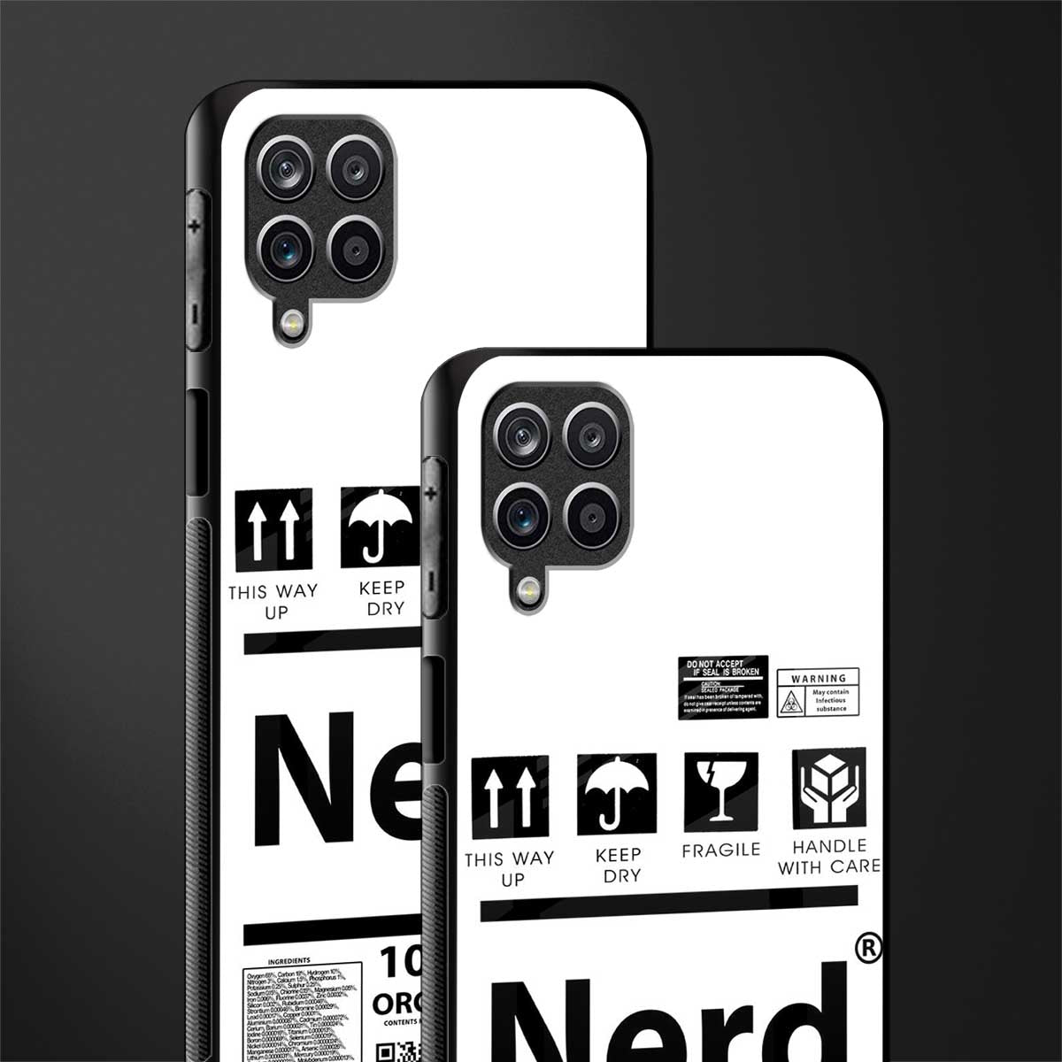 nerd white label glass case for samsung galaxy a12 image-2