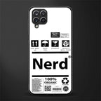 nerd white label glass case for samsung galaxy a12 image
