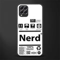 nerd white label glass case for samsung galaxy f62 image