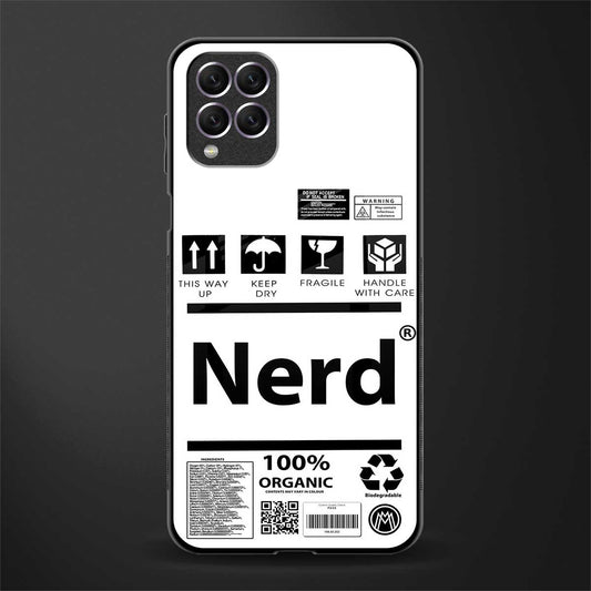 nerd white label glass case for samsung galaxy f62 image