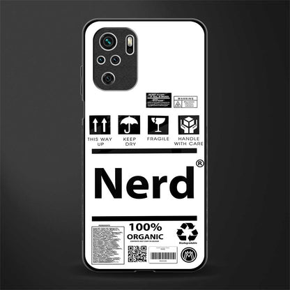 nerd white label glass case for redmi note 10 image