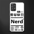 nerd white label glass case for samsung galaxy a72 image