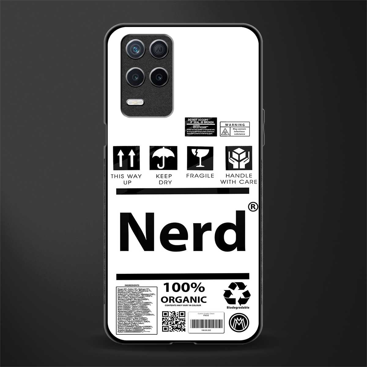 nerd white label glass case for realme 8 5g image