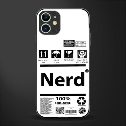 nerd white label glass case for iphone 12 mini image