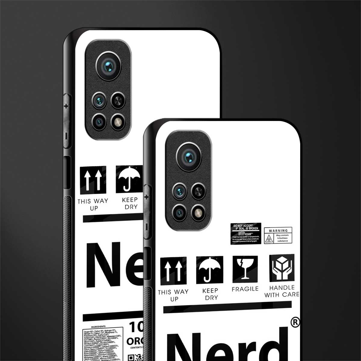 nerd white label glass case for mi 10t 5g image-2