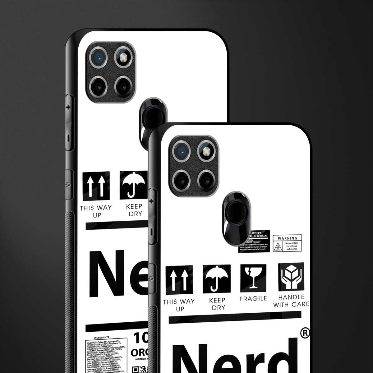 nerd white label glass case for realme c21 image-2