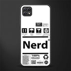 nerd white label glass case for samsung galaxy a22 5g image