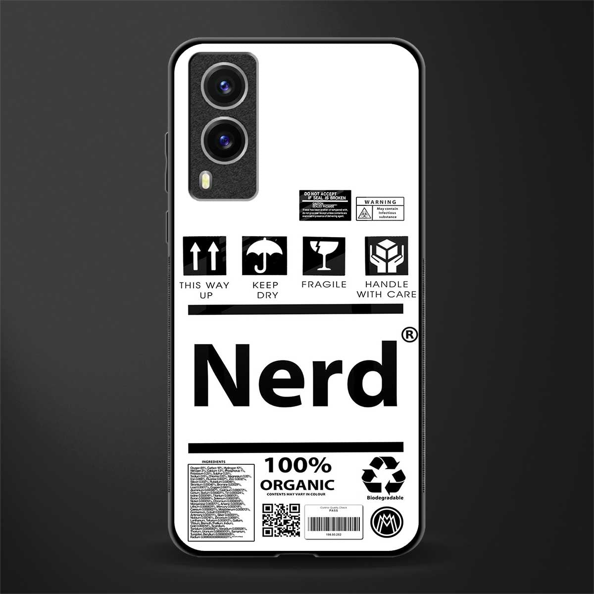 nerd white label glass case for vivo v21e 5g image