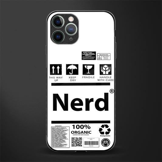 nerd white label glass case for iphone 11 pro image