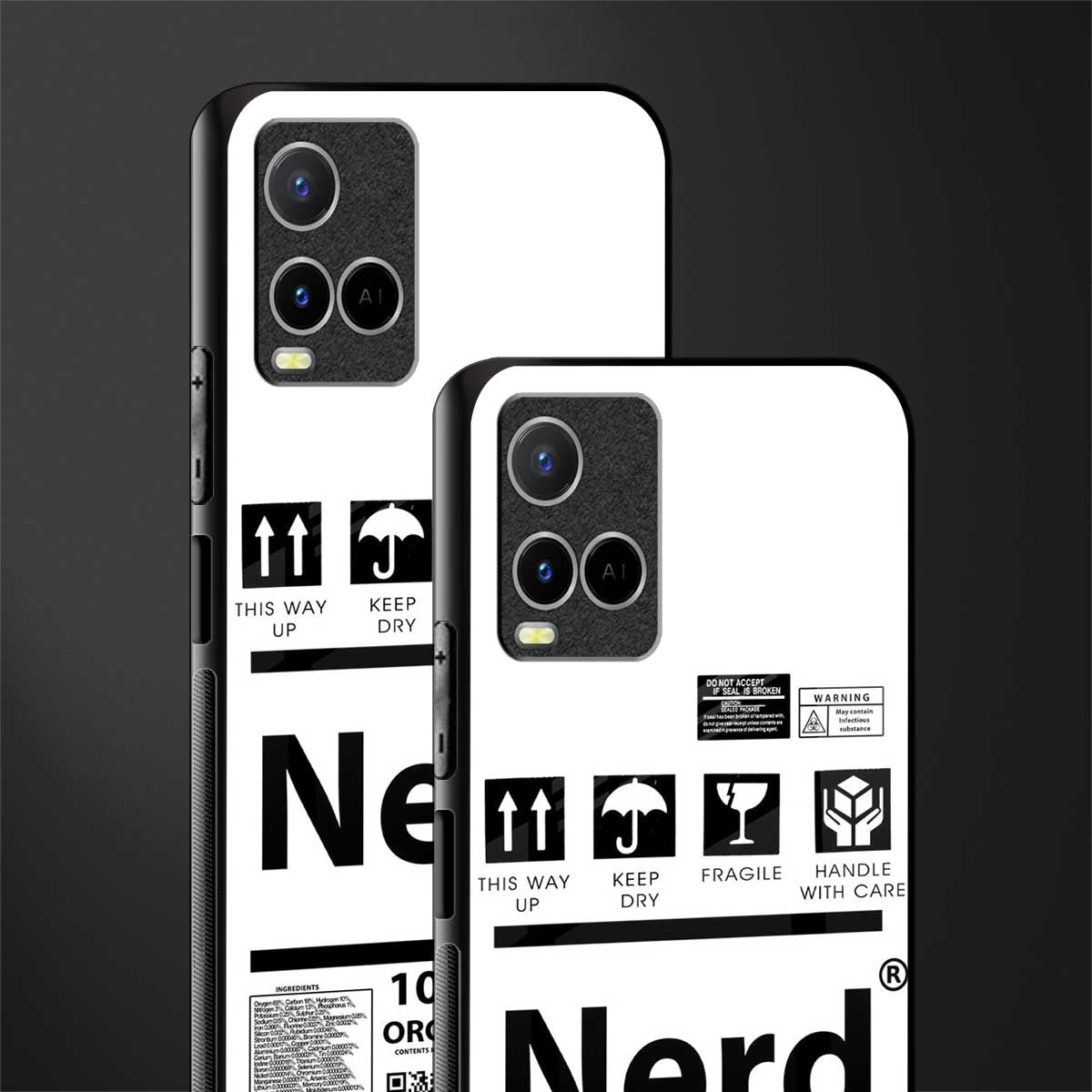 nerd white label glass case for vivo y21t image-2