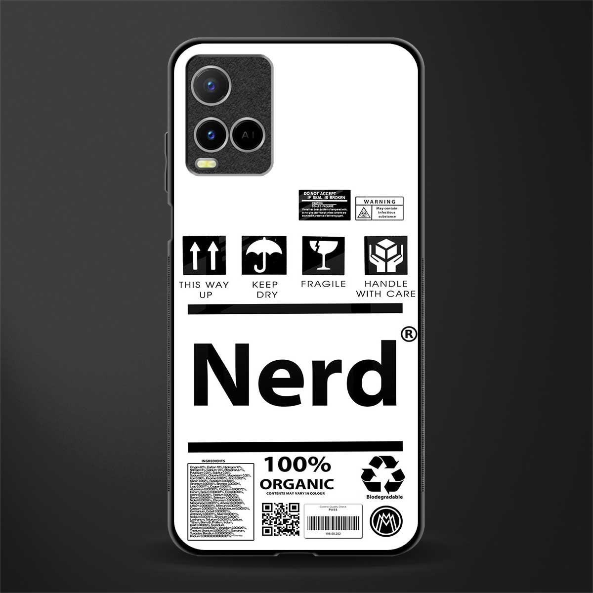 nerd white label glass case for vivo y33s vivo y33t image
