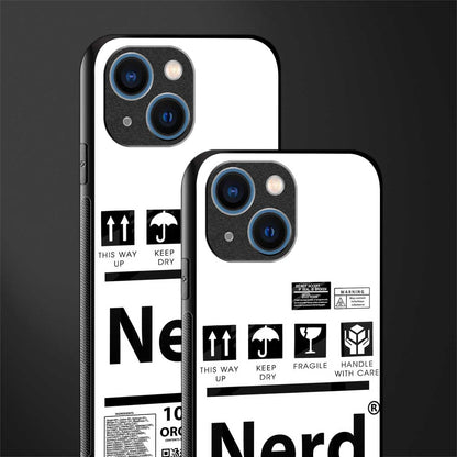 nerd white label glass case for iphone 13 mini image-2