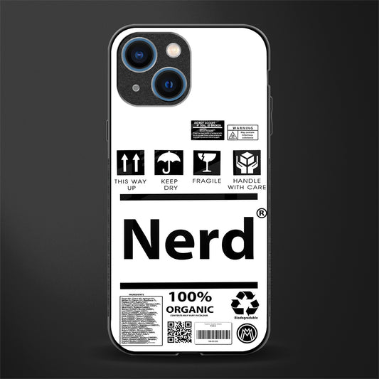 nerd white label glass case for iphone 13 mini image