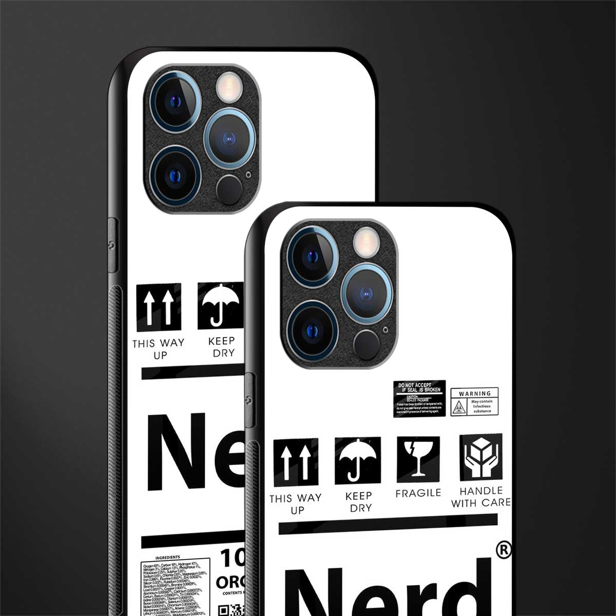 nerd white label glass case for iphone 12 pro image-2