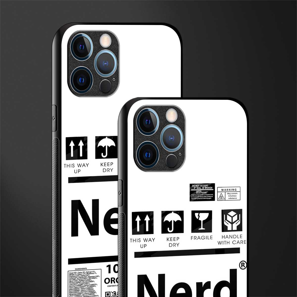 nerd white label glass case for iphone 12 pro max image-2