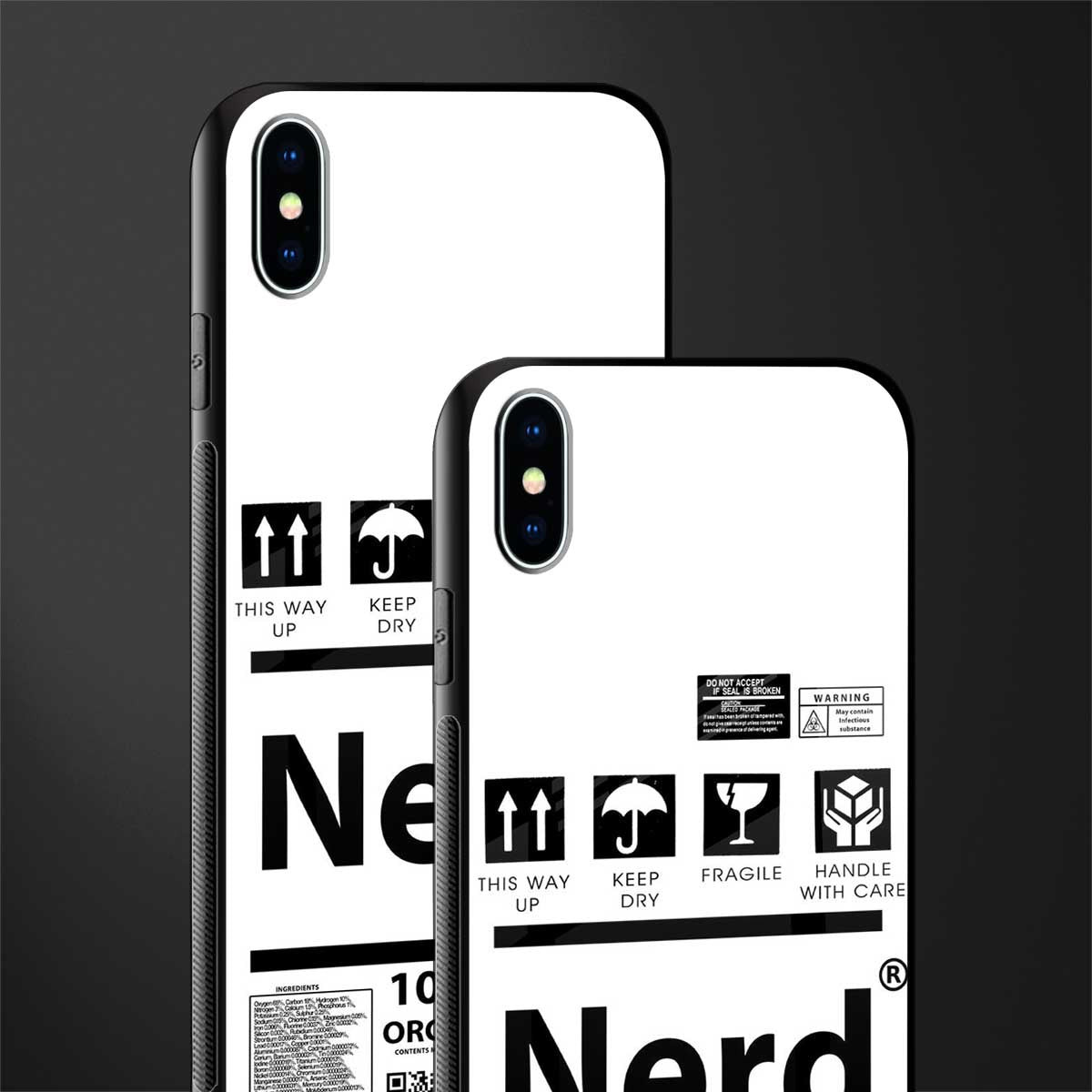 nerd white label glass case for iphone xs max image-2