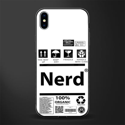 nerd white label glass case for iphone xs max image