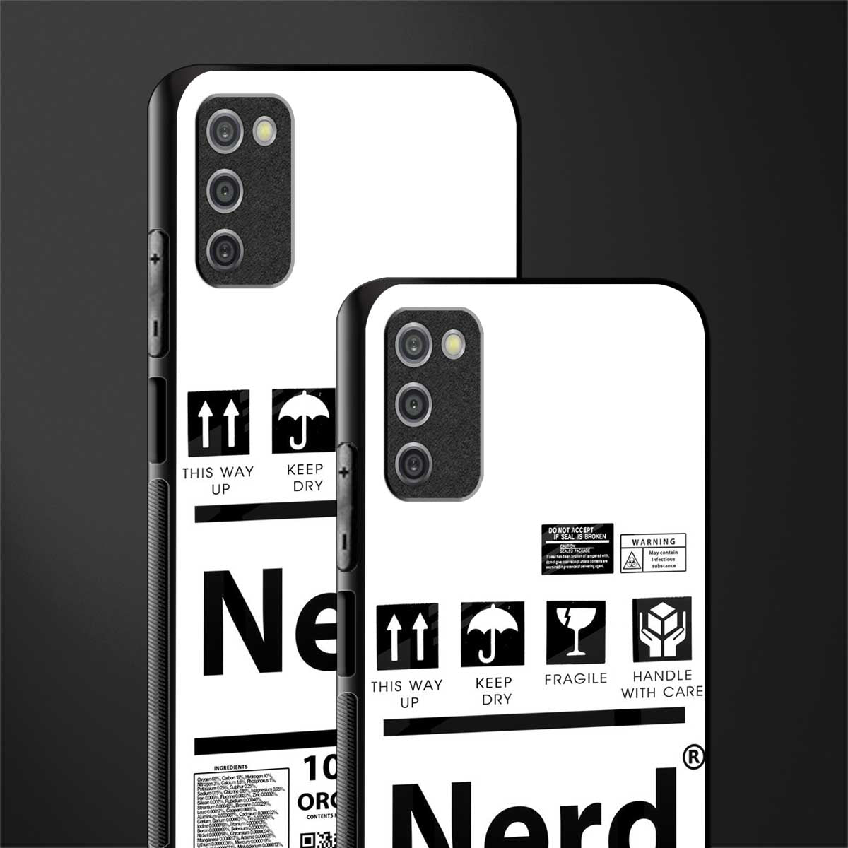 nerd white label glass case for samsung galaxy a03s image-2