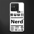 nerd white label back phone cover | glass case for realme narzo 50a