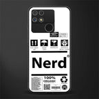 nerd white label back phone cover | glass case for realme narzo 50a