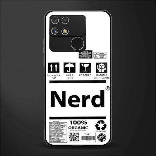 nerd white label back phone cover | glass case for realme narzo 50a