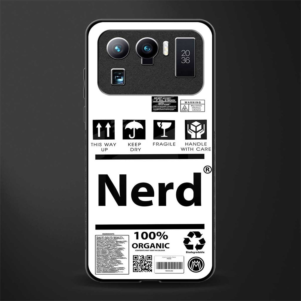 nerd white label glass case for mi 11 ultra 5g image