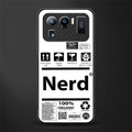 nerd white label glass case for mi 11 ultra 5g image