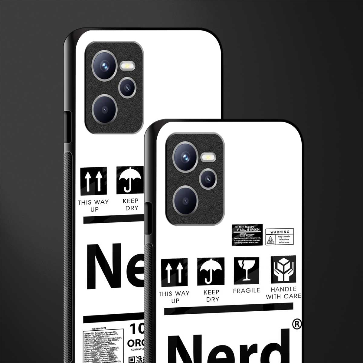 nerd white label glass case for realme c35 image-2
