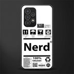 nerd white label back phone cover | glass case for samsung galaxy a23
