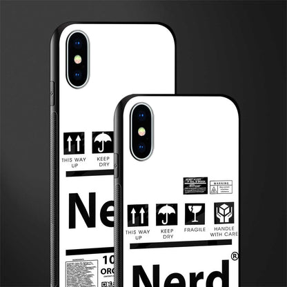 nerd white label glass case for iphone x image-2