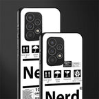 nerd white label back phone cover | glass case for samsung galaxy a73 5g