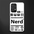 nerd white label back phone cover | glass case for samsung galaxy a73 5g