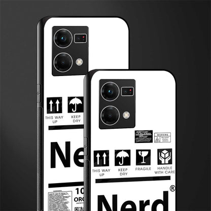 nerd white label back phone cover | glass case for oppo f21 pro 4g