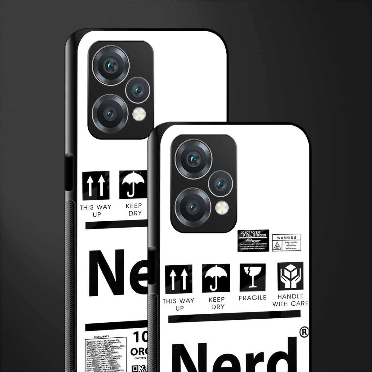 nerd white label back phone cover | glass case for oneplus nord ce 2 lite 5g