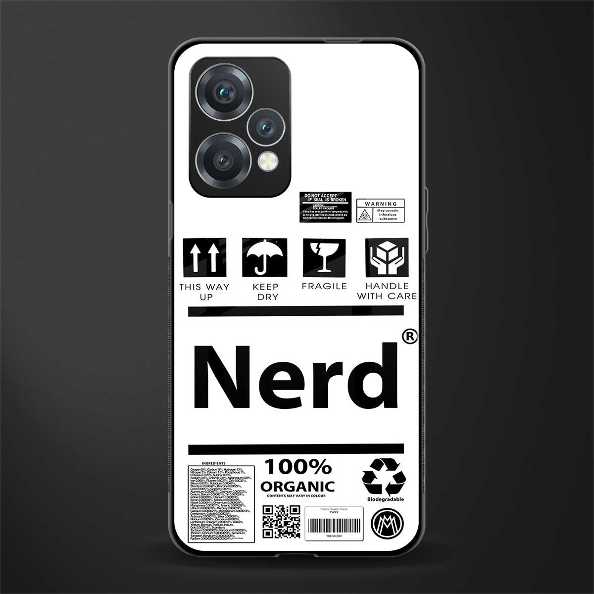 nerd white label back phone cover | glass case for oneplus nord ce 2 lite 5g