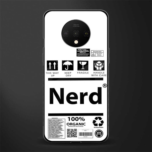 nerd white label glass case for oneplus 7t image