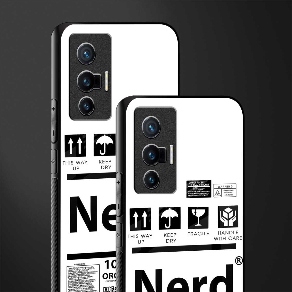nerd white label glass case for vivo x70 image-2