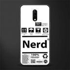 nerd white label glass case for oneplus 7 image