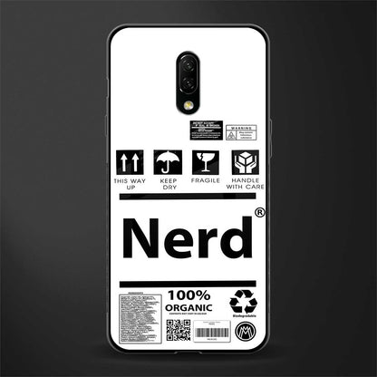 nerd white label glass case for oneplus 7 image
