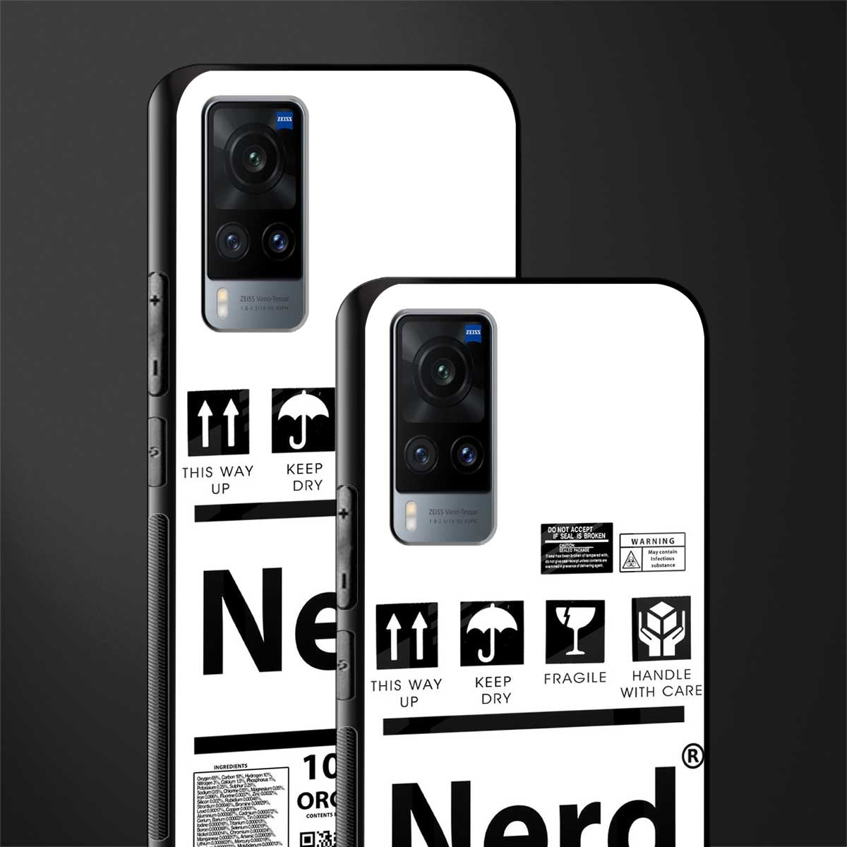 nerd white label glass case for vivo x60 image-2