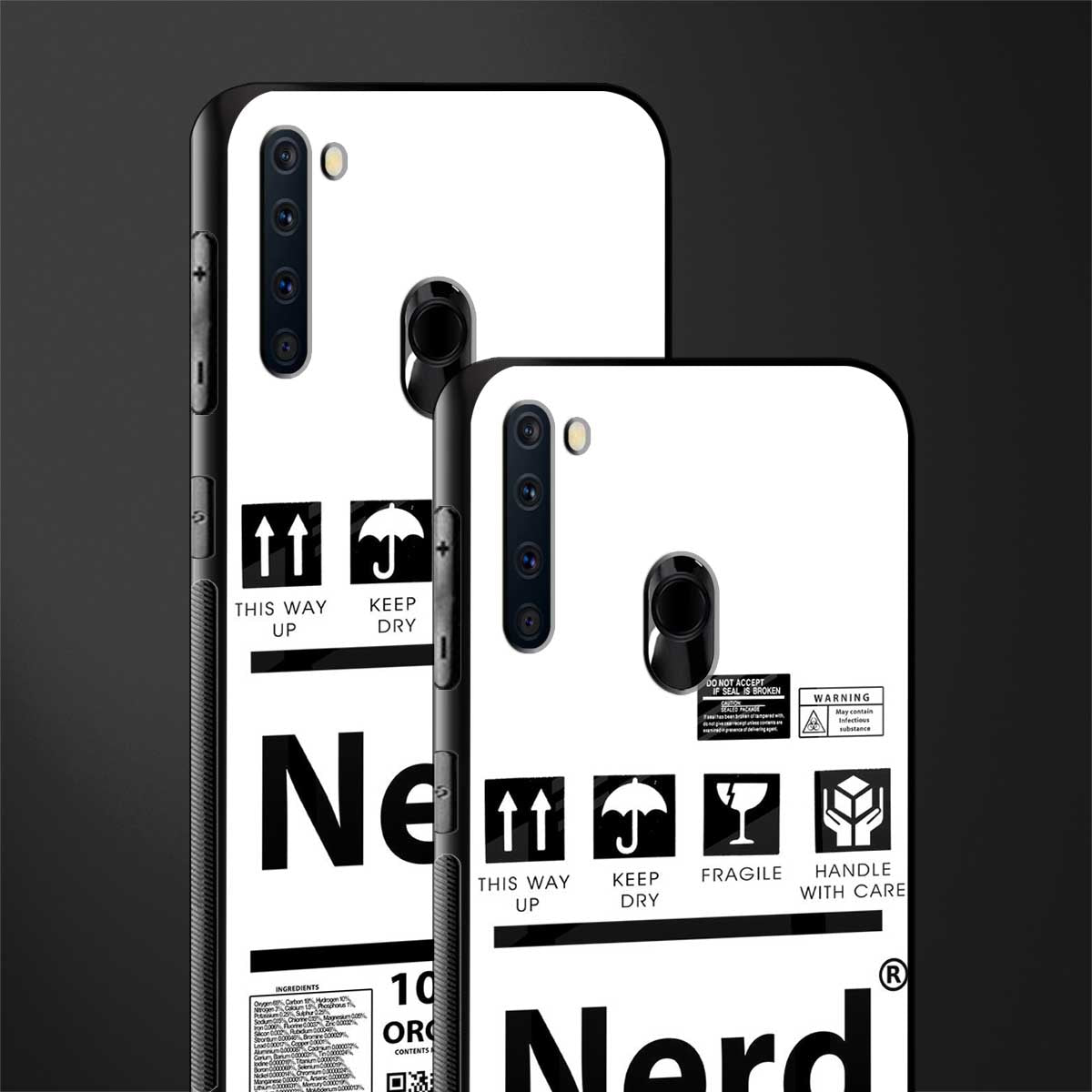 nerd white label glass case for samsung a21 image-2