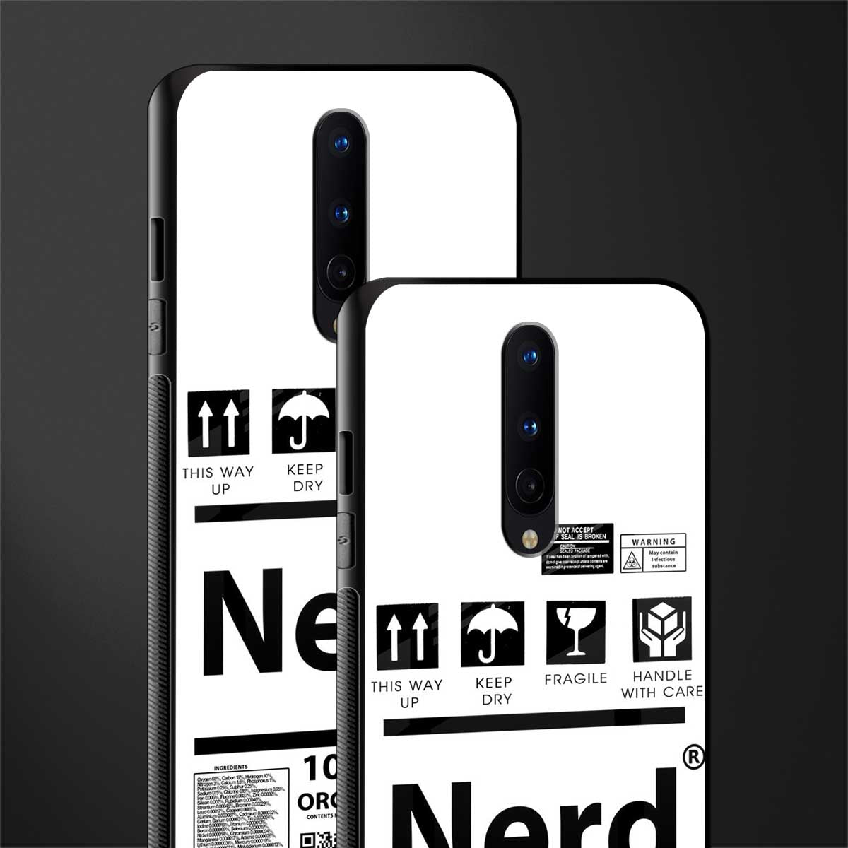 nerd white label glass case for oneplus 8 image-2