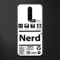 nerd white label glass case for oneplus 8 image
