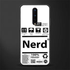 nerd white label glass case for oneplus 8 image