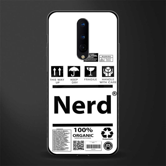 nerd white label glass case for oneplus 8 image